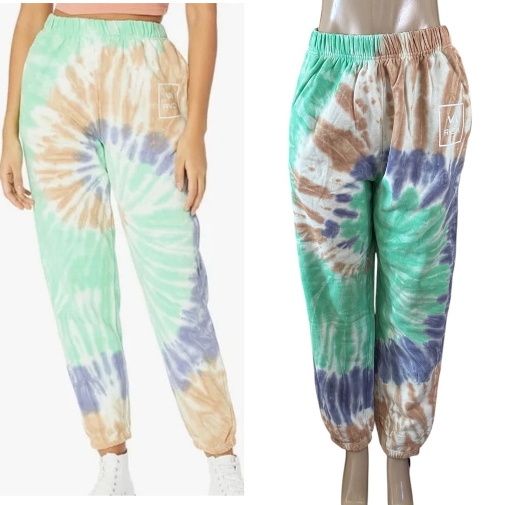 RVCA ALL THE WAY TIE DYE MULTI COLOR SWEATPANTS JOGGERS Size M